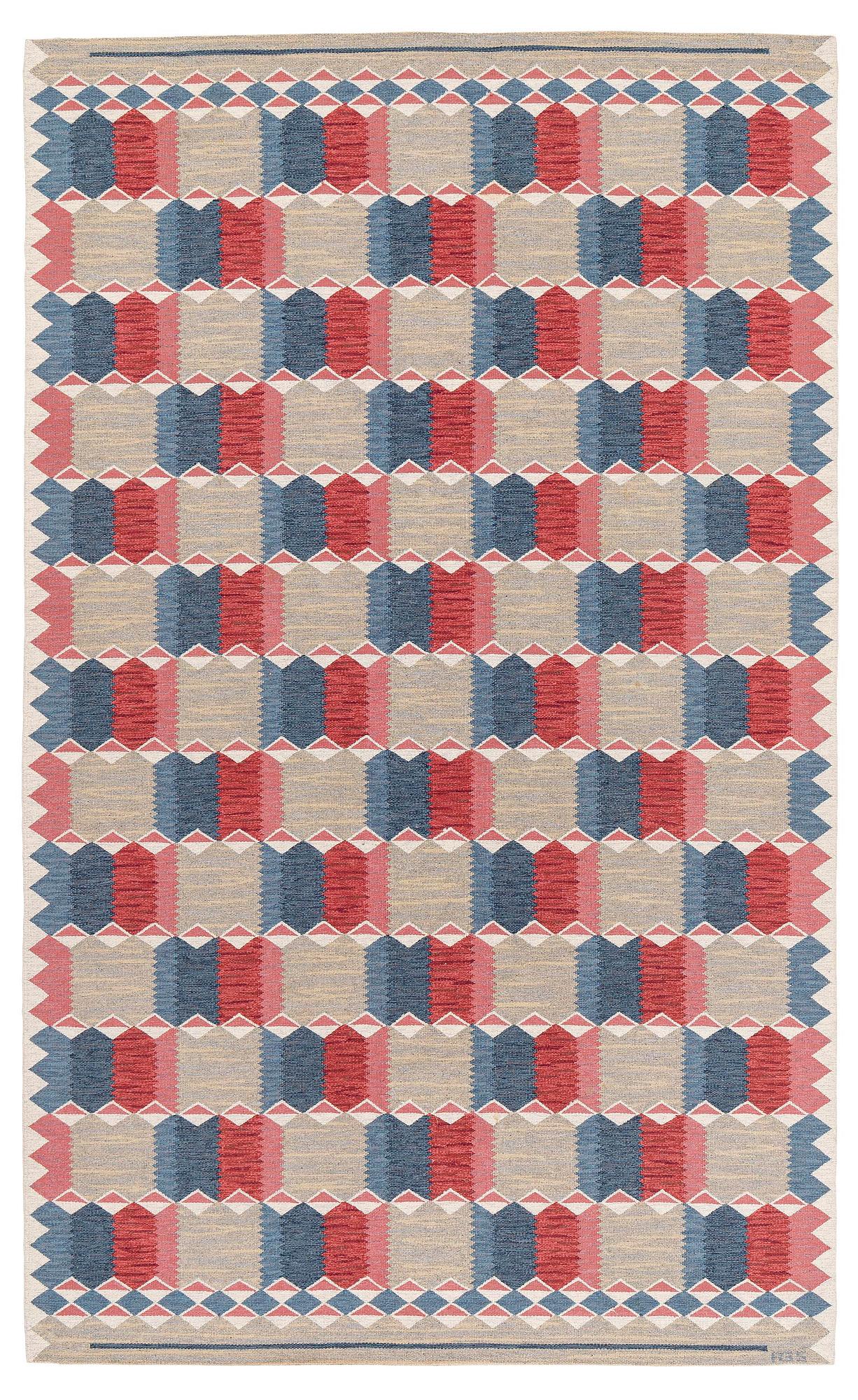Anna-Greta Sjöqvist, a carpet, tapestry weave, c. 401 x 245 cm, signed AGS.