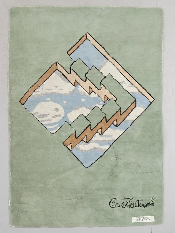 MATTA, handtuftad, Oscar Reutersvärd, signerad. Ca 195 x 137 cm.