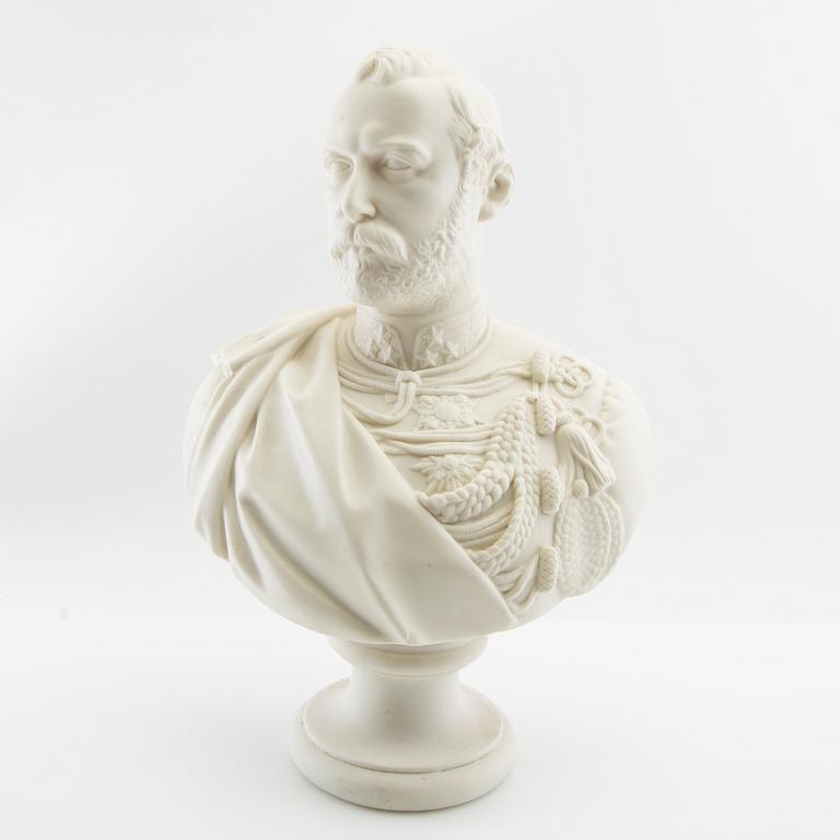Text: """
: "JP Molin Bust depicting King Charles XV Gustavsberg, first half of the 20th century-.