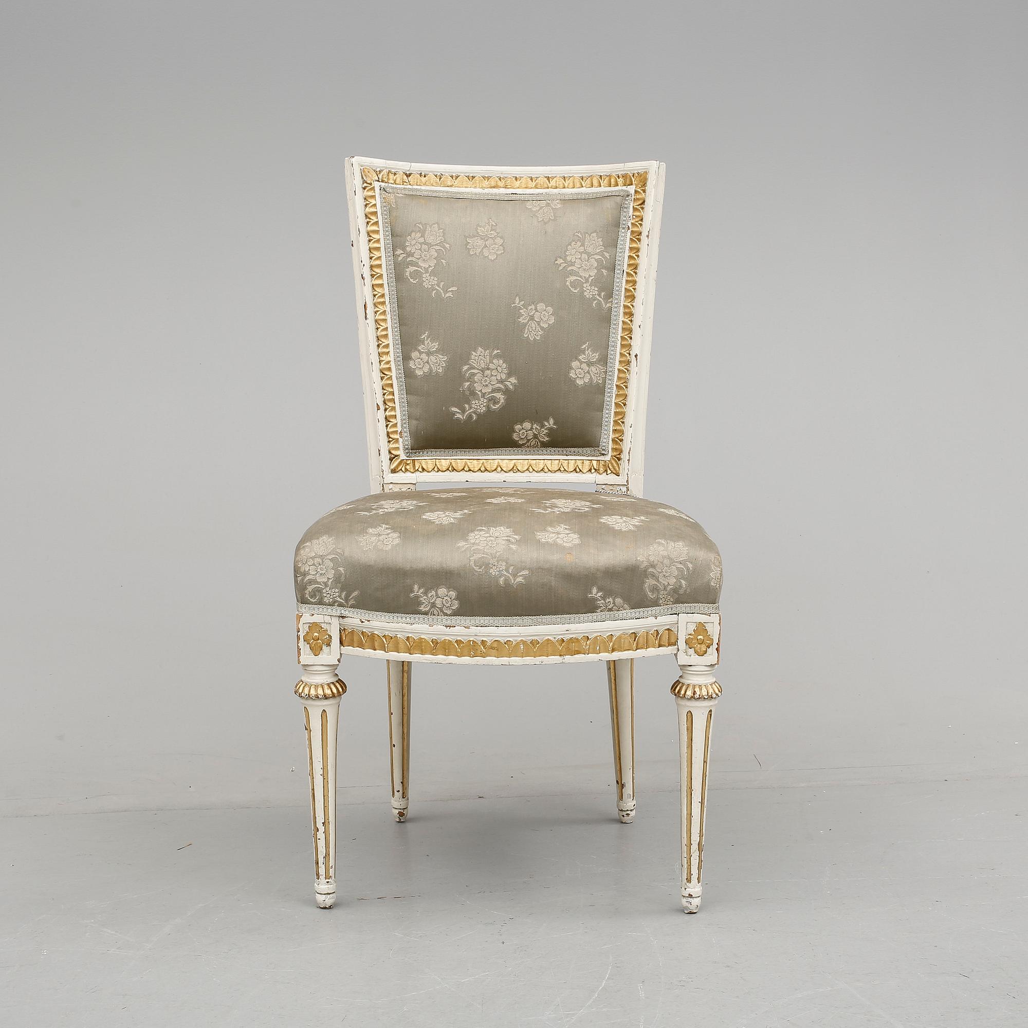 STOL, gustaviansk, enligt etikett Johan Lindgren (mästare i Stockholm 1770-1800).