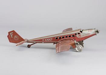 A lithographed tin AEROPLAN "AIR FRANCE "JOUSTRA  1930'S.