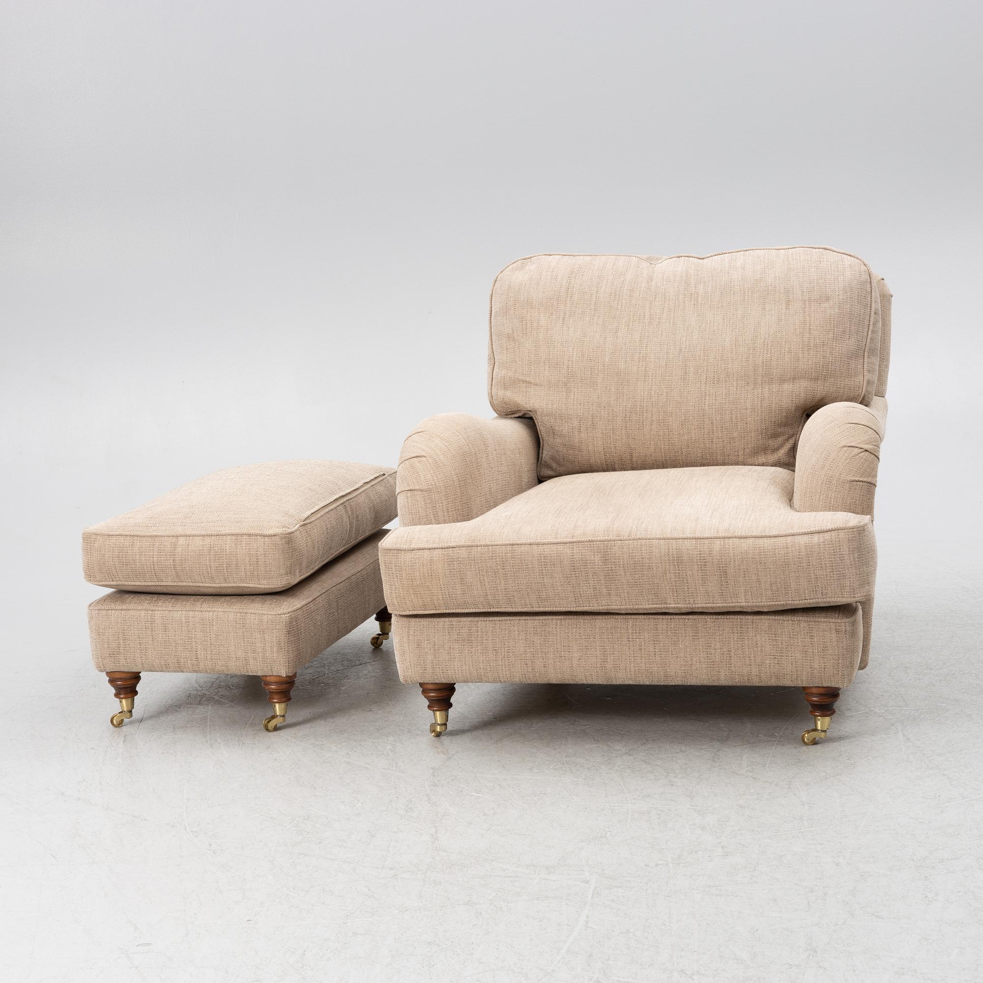 Armchair with footstool, model "Charles", Jio Möbler.