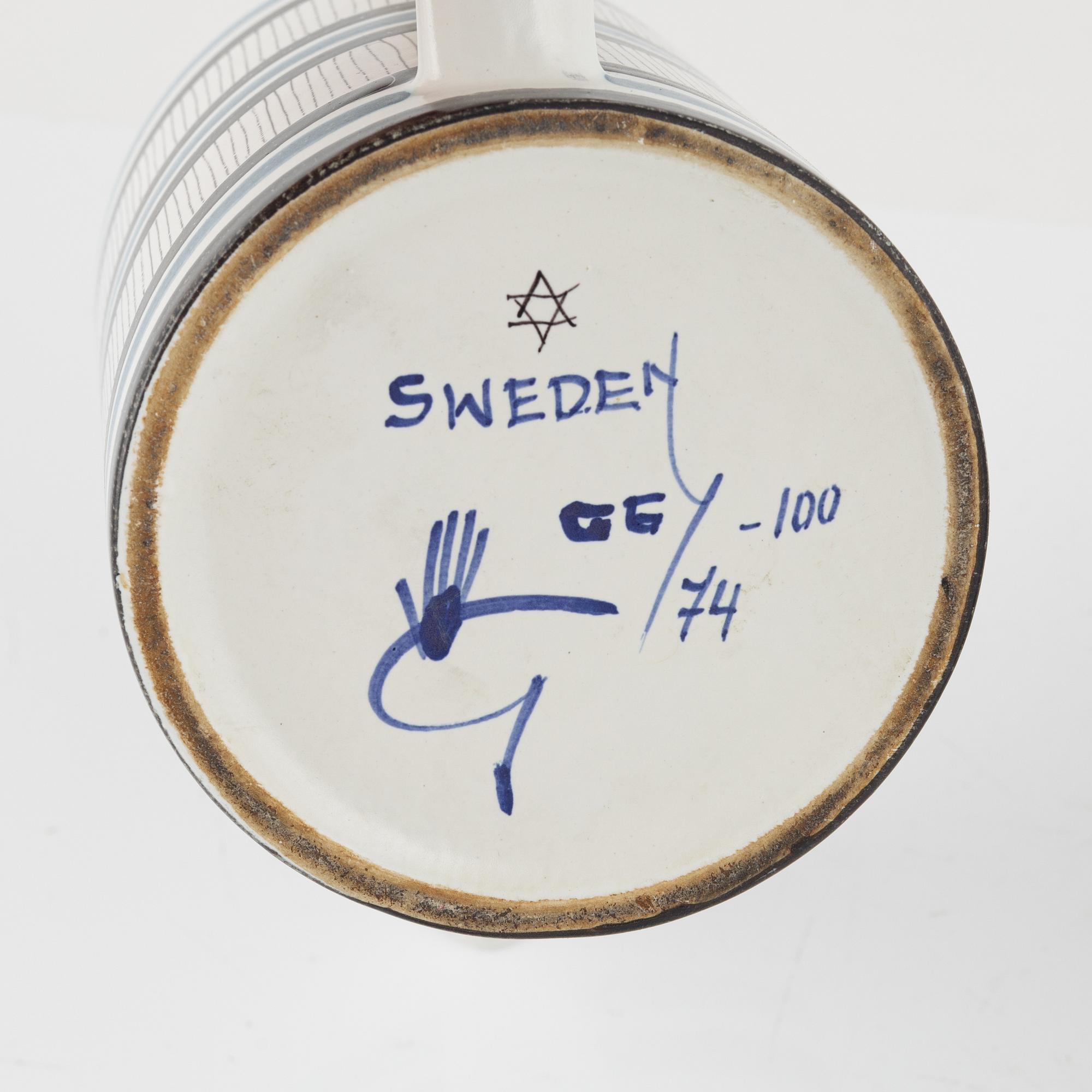 Stig Lindberg, earthenware teapot and coffeepot, Gustavsberg studio, Sweden.