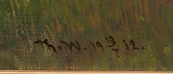 THORSTEN WAENERBERG, olja på pannå, signerad och daterad 13/7 1912.