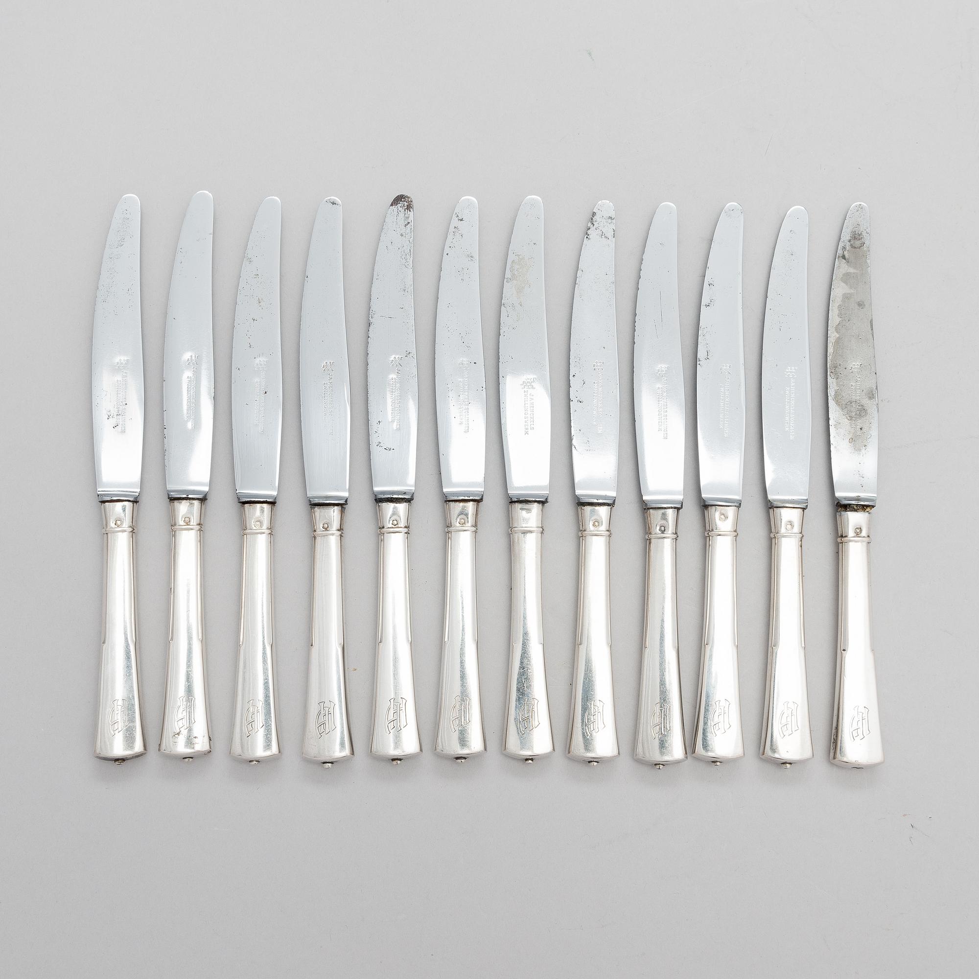 A 24-piece set of Latzko silver cutlery, Pest, Austro-Hungarian Empire 1878-1922.