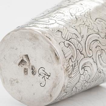 A 1760s silver beaker, maker's mark of Andrey Gerasimov, Moscow.