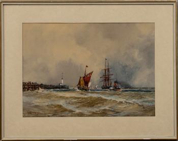 FRANK HENRY MASON, akvarell, signerad.