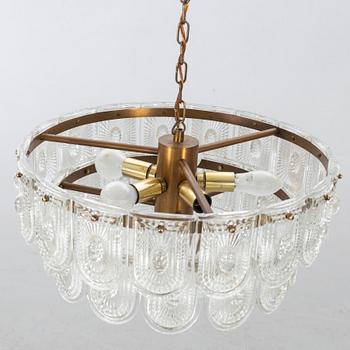 A second half ot the 20th century, probably Orrefors ceiling lamp.