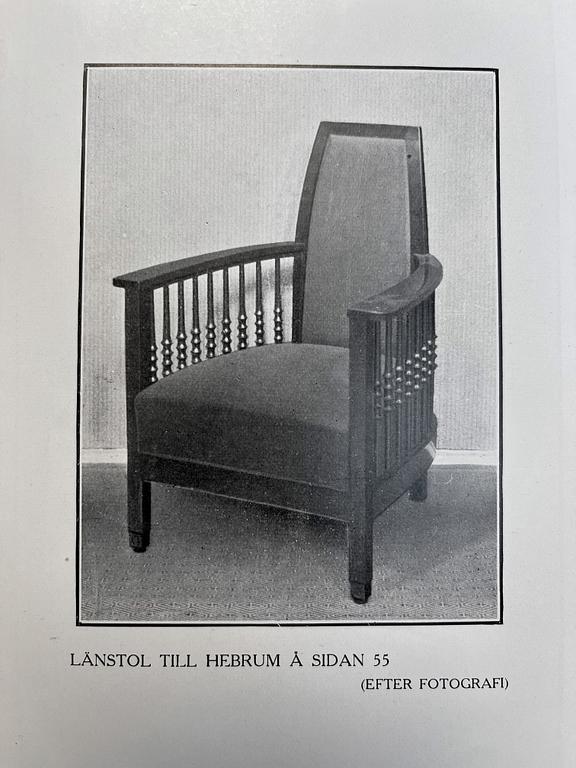 Otto Schulz, a pair of armchairs, master carpenter Carl Thorsson, Gothenburg 1912.