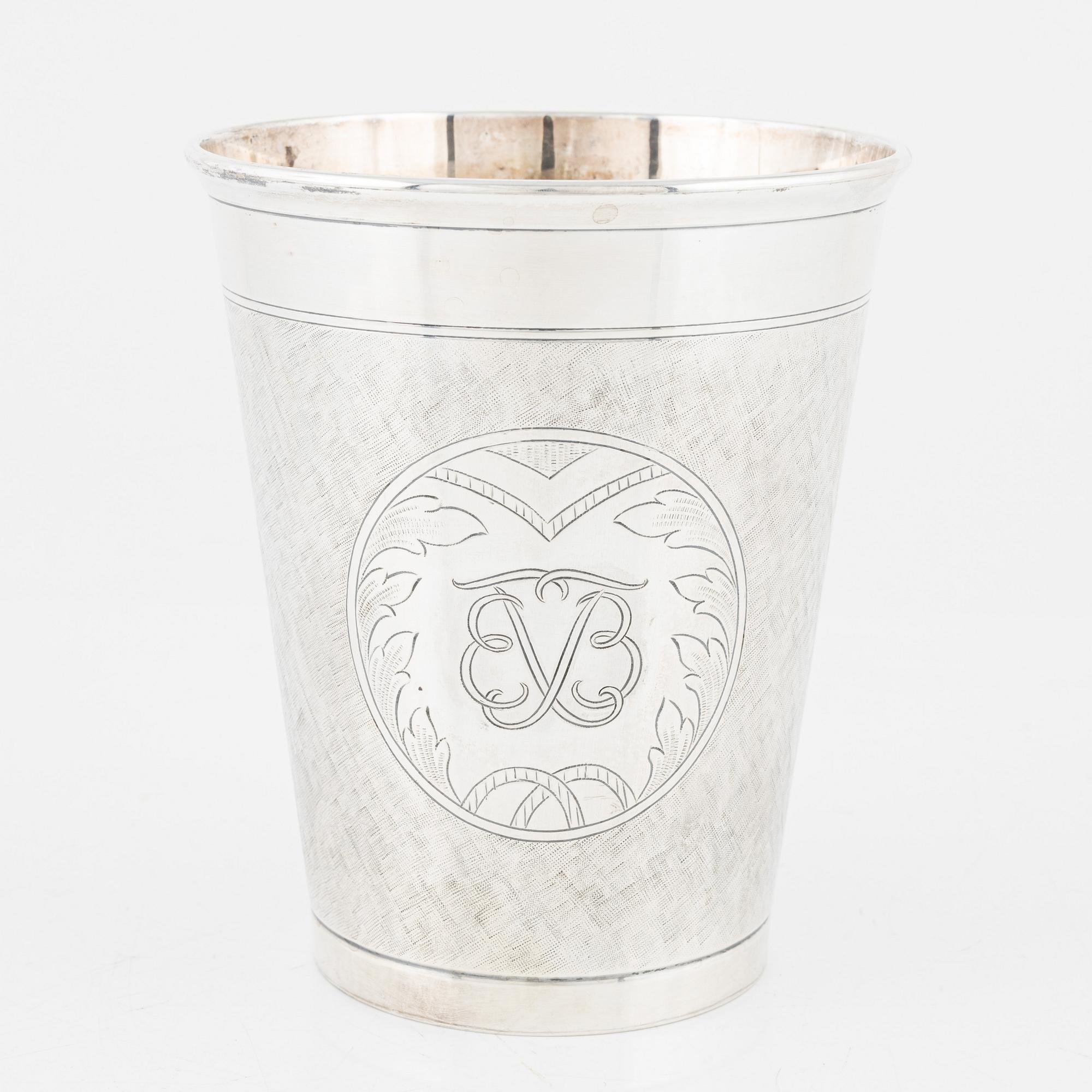 W.A. Bolin, bägare, silver, Stockholm, 1954.