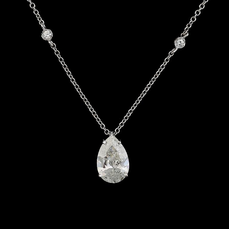 HÄNGE MED KEDJA, 18K vitguld, diamant ca 1.16 ct.