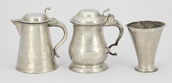 PARTI TENN, 3 delar, 1800-tal. Bla Jönköping.