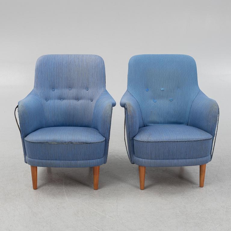 Carl Malmsten, a pair of 'Samsas' armchairs, second half of the 20th Century.