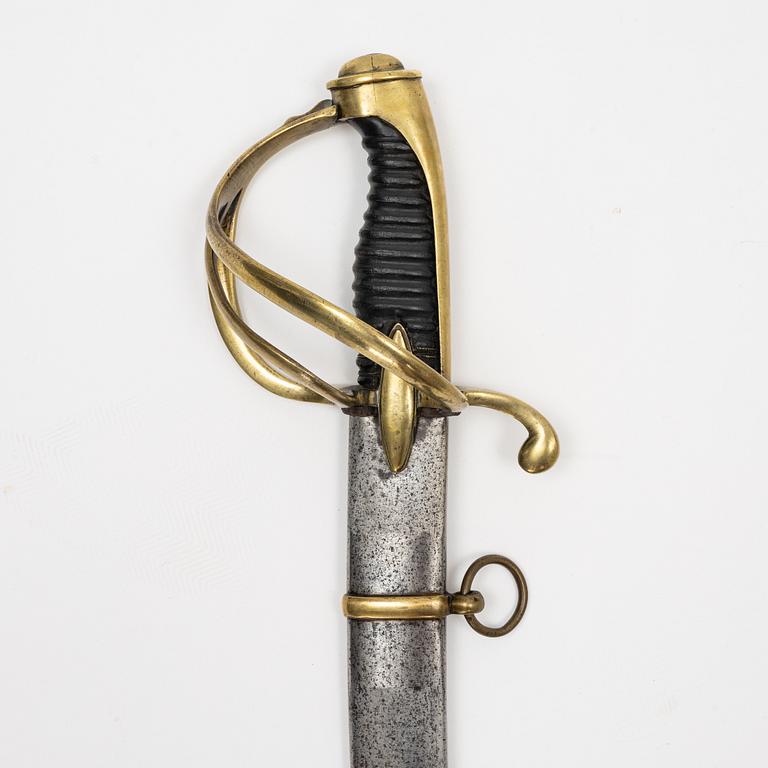 Sabel, svensk, 1800-talets första hälft, med balja.