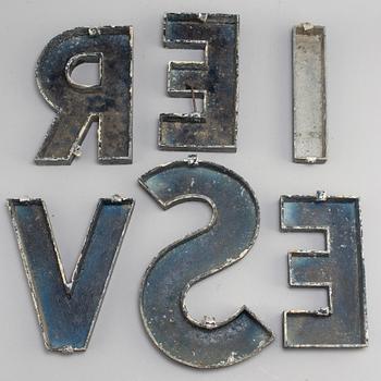 Six metal letters, second half of the 20th Century.