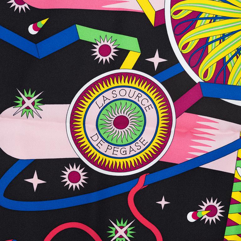 Hermès, a 'La Source de Pegase' silk scarf.