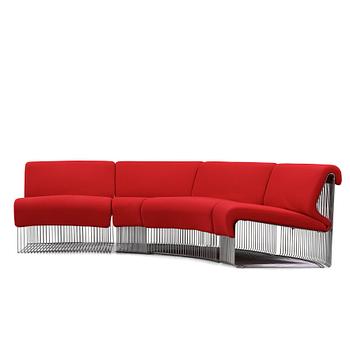 Verner Panton, a four-part "Pantonova" modular sofa, model "105T" & "106T", Fritz Hansen, Denmark, post 1971.