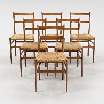 Gio Ponti, a set of 6 "Leggera" chairs, model "646", Cassina, Italien 1950-tal.