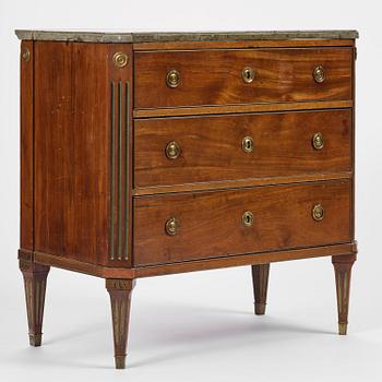 A late Gustavian mahogny commode.