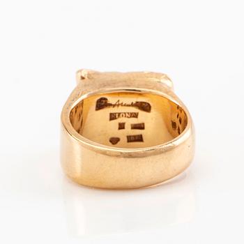 Elon Arenhill, Ring 18K gold with round brilliant-cut diamond, Malmö 1979.