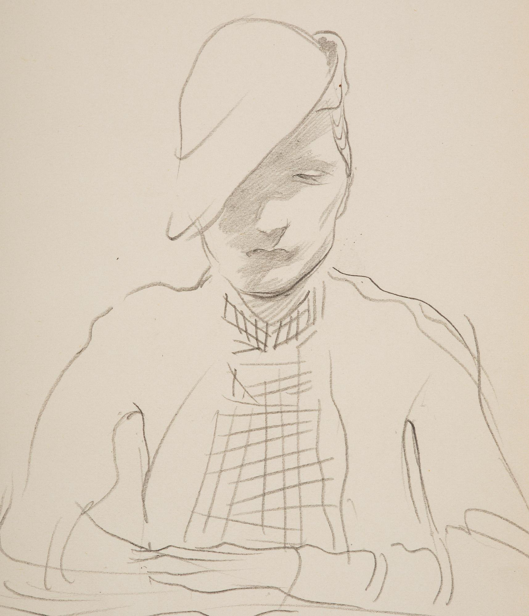 Lotte Laserstein, Portrait of a lady in a hat.