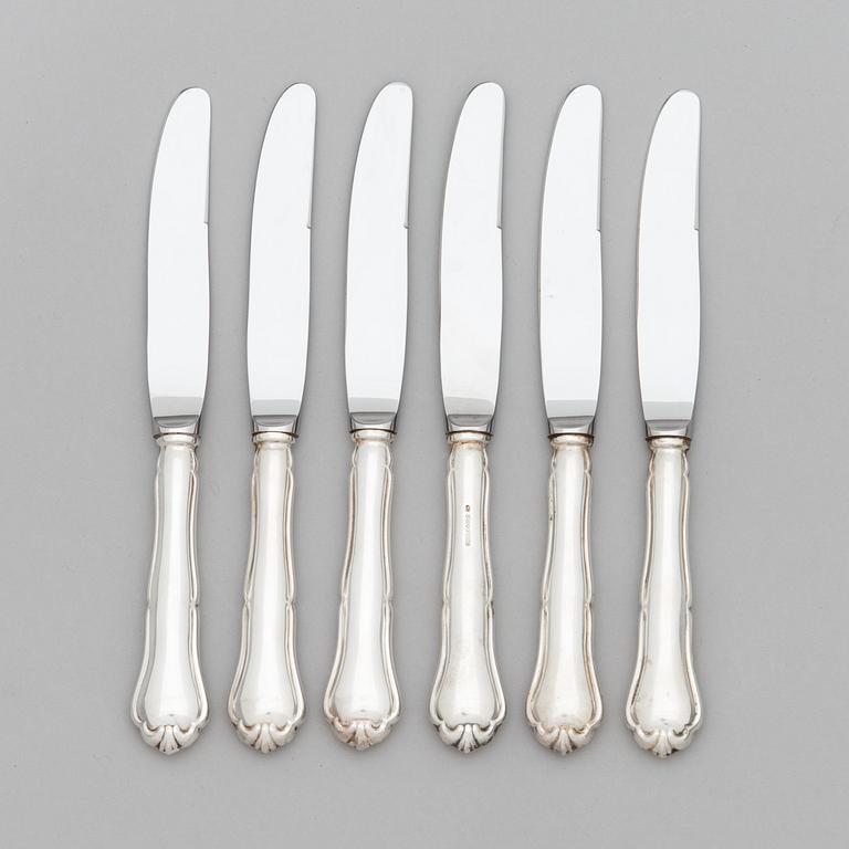 A 24-piece set of 'Chippendale' silver cutlery, Finnish hallmarks 1987-91.