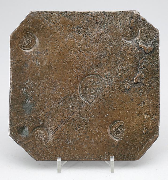 PLÅTMYNT, av kanonmetall, 2 daler silvermynt, Karl XII, Sverige, 1716.