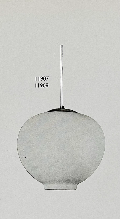 Harald Notini, eller Uno Westerberg, taklampa, modell "11907", Arvid Böhlmarks Lampfabrik, Stockholm, 1950-tal.