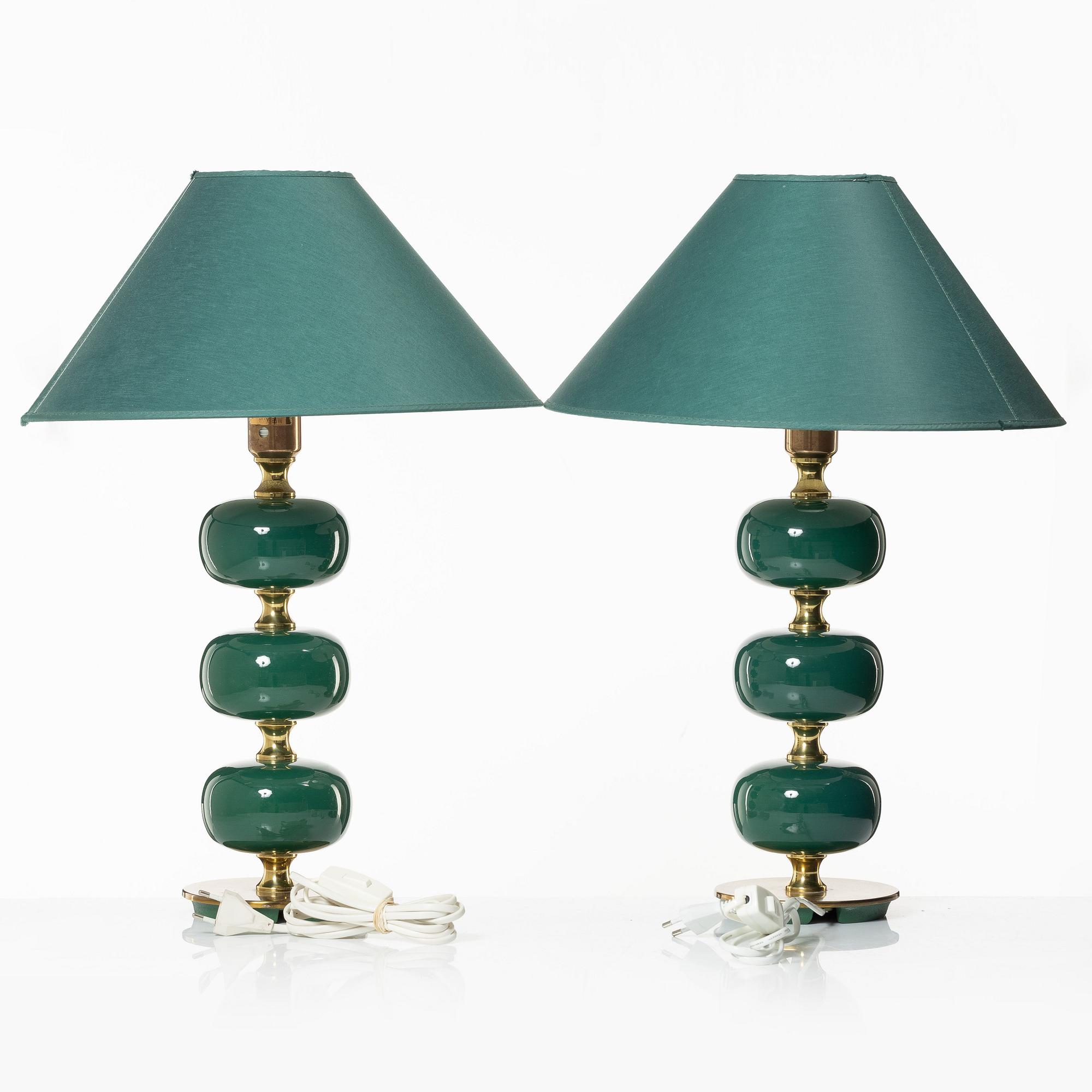 Bordslampor, ett par, Stilarmatur Tranås, 1970-tal.