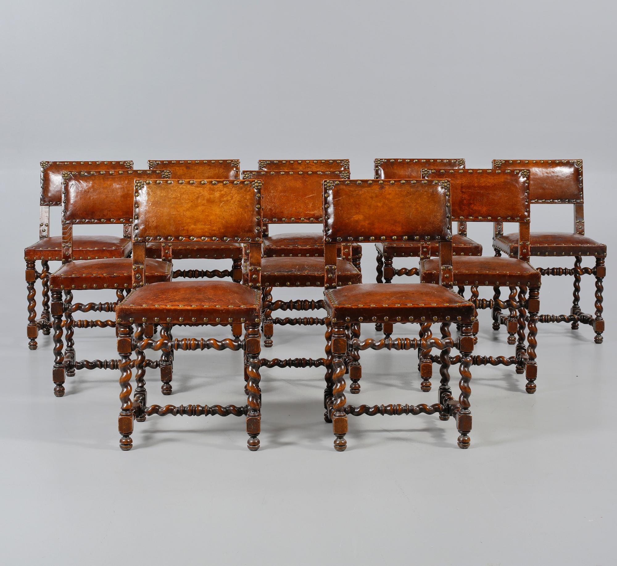 STOLAR, 10 st, barockstil, 1900-talets början.