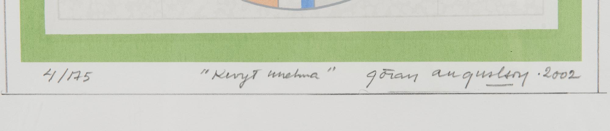 GÖRAN AUGUSTSON, serigrafi, signerad, daterad 2002 och numrerad 4/175.