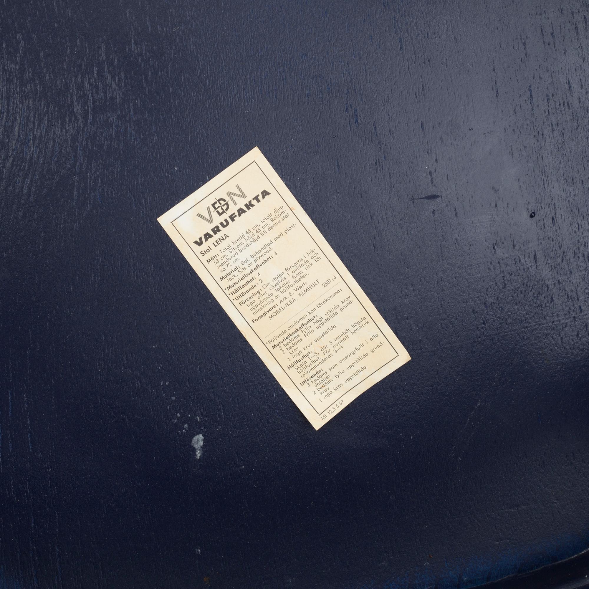 ERIK WØRTS, stolar, 6 st, "Lena", IKEA, 1970-tal.