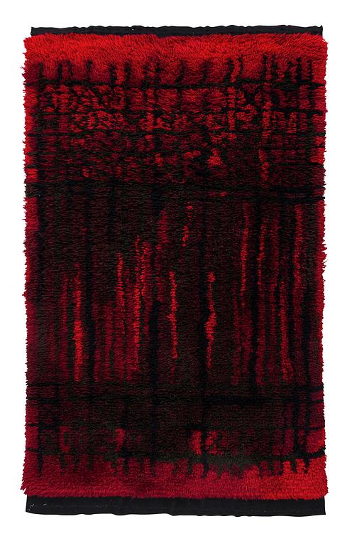 Kirsti Ilvessalo, ryijy, malli Suomen käsityön ystävät. Noin 233 x 140 cm.