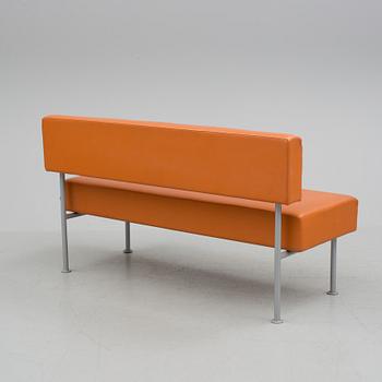 A three part leather upholstered 'Longo' sofa from Klaessons Möbler, Fjugesta.