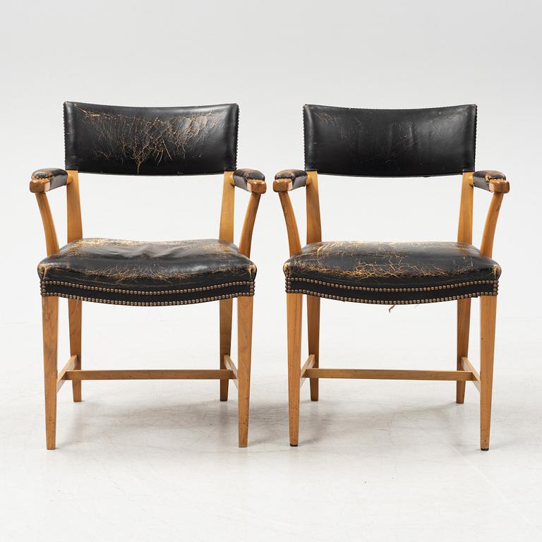 Josef Frank, a pair of mahogany armchairs, model 695, Svenskt Tenn.