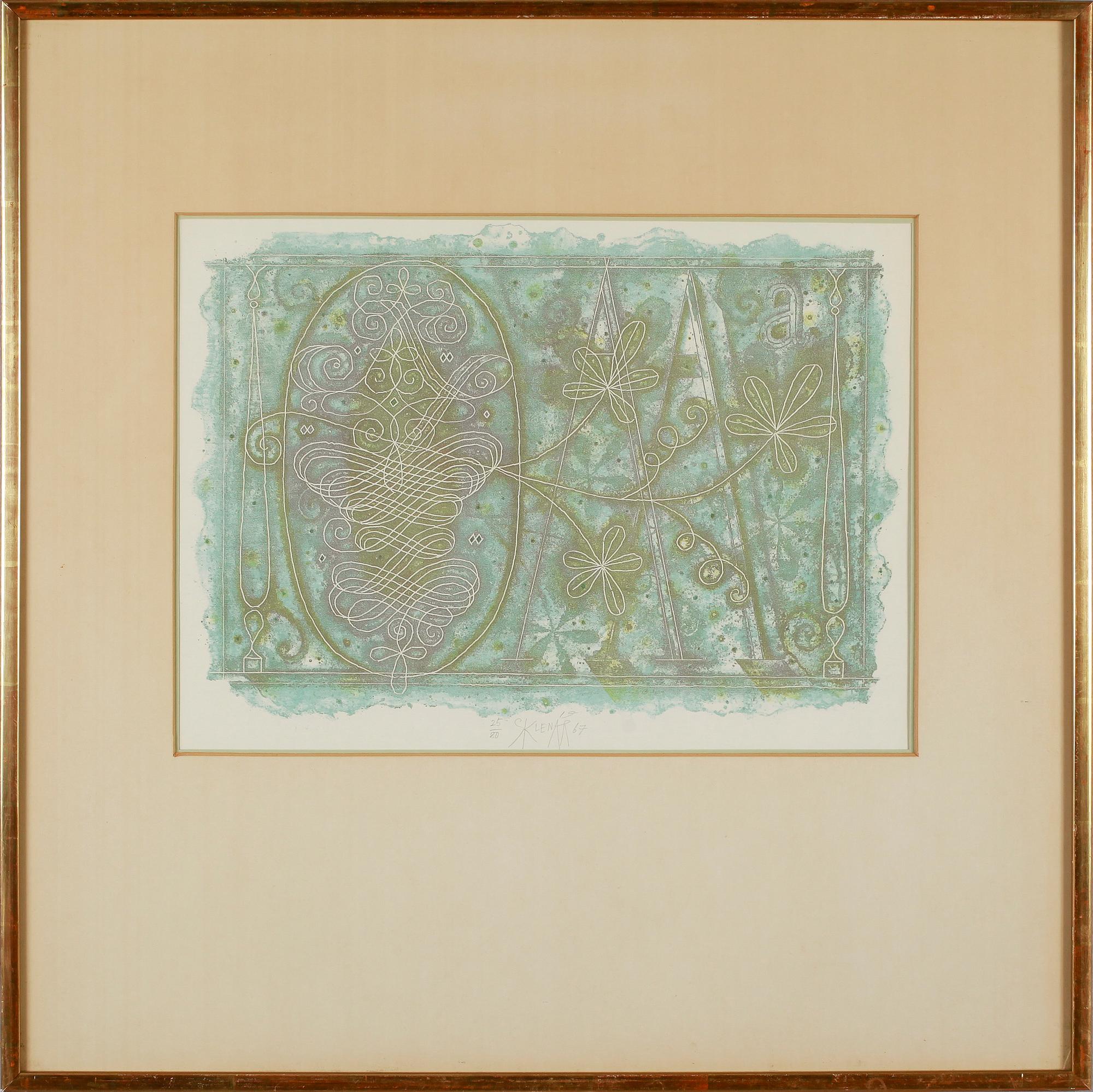 ZDENEK SKLENAR, färglitografi, signerad, daterad 1967 och numrerad 25/80.