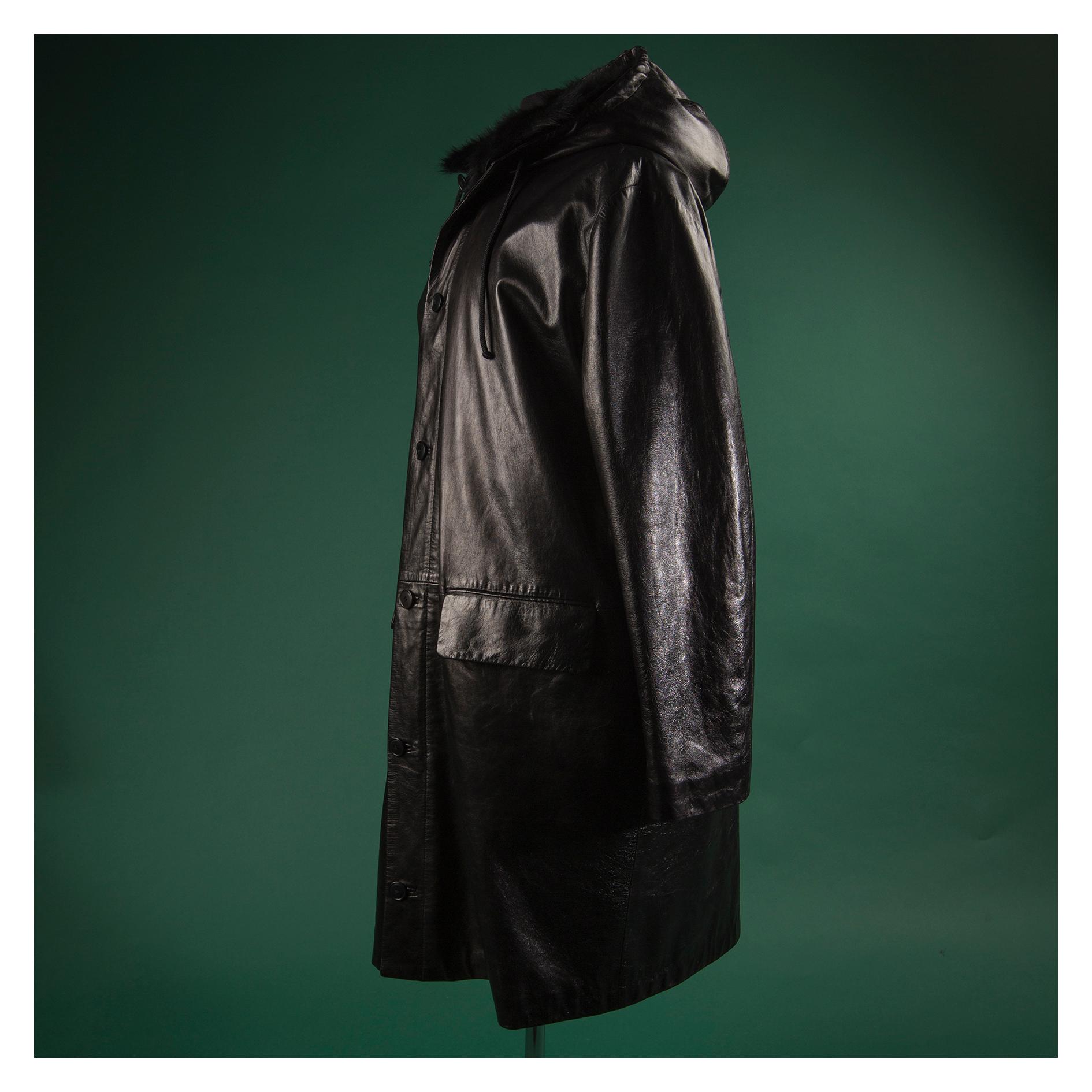 Helmut lang hooded leather jacket outlet