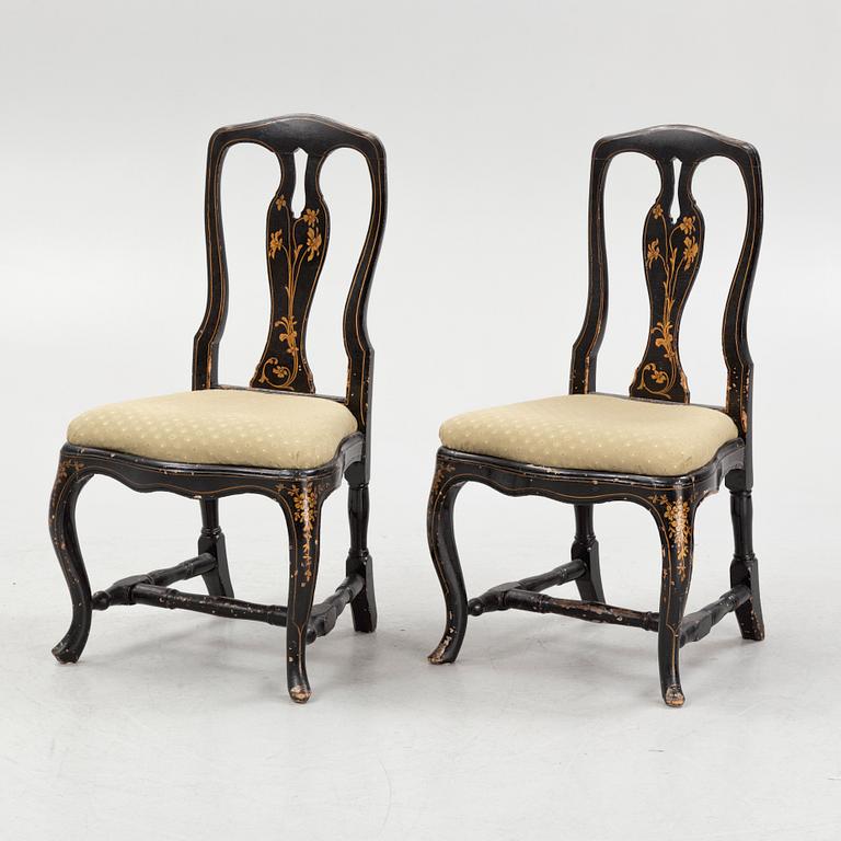Stolar, ett par, rokoko, 1700-talets andra hälft.
