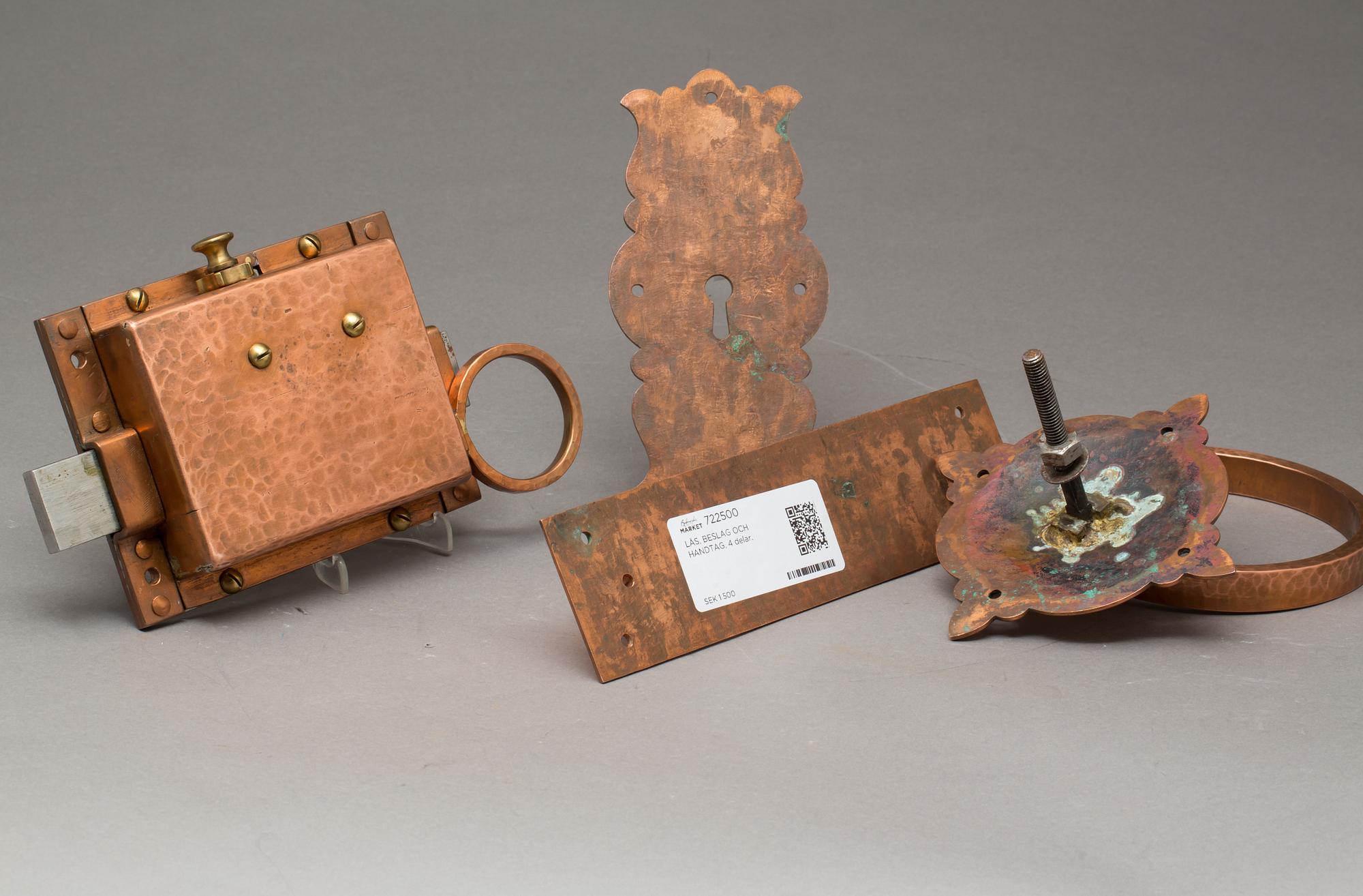 LÅS, BESLAG OCH HANDTAG, 4 delar.