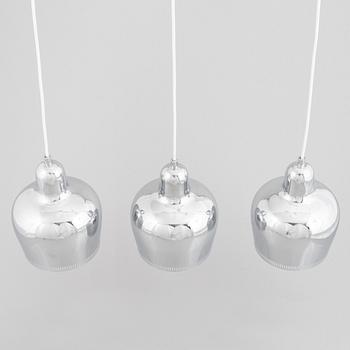 Alvar Aalto, three "Golden bell" ceiling lamps, Artek, Finland, 21st century.