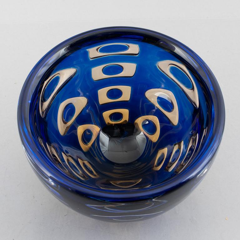 Ingeborg Lundin, skål, glas, ariel, Orrefors 1977.