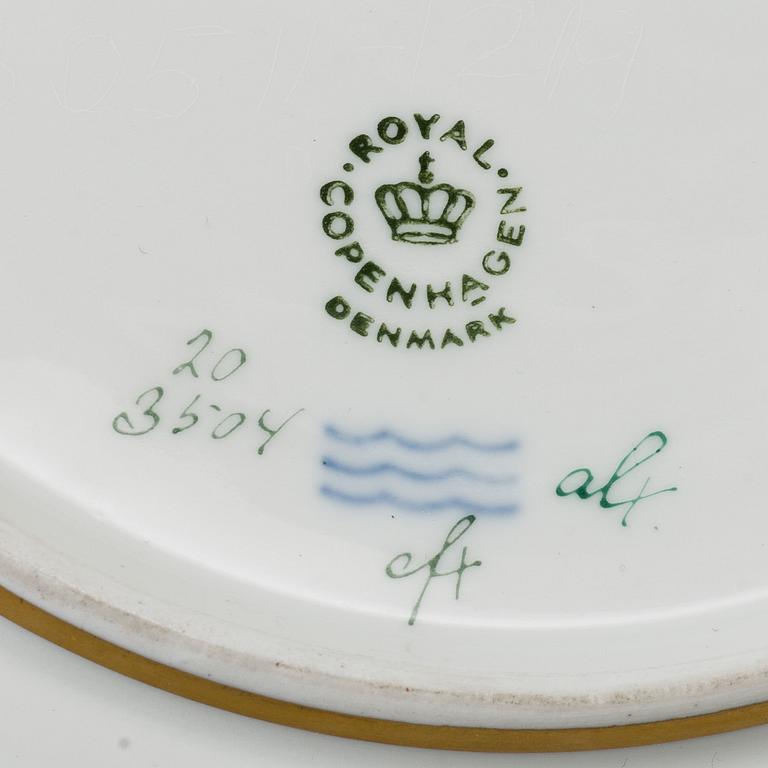 ROYAL COPENHAGEN, a 'Flora Danica' porcelain bowl and dish, Denmark, 1968.