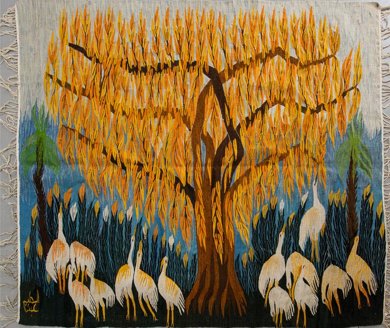 TAPET, Egypten, signerad, 1900-tal. Ca 210 x 168 cm.
