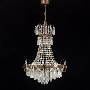 An Empire style chandelier, mid 20th century.