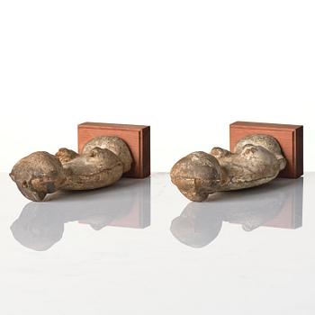 Two pottery figures of ladies, Han dynasty (206 B.C. - 220 A.D. ).