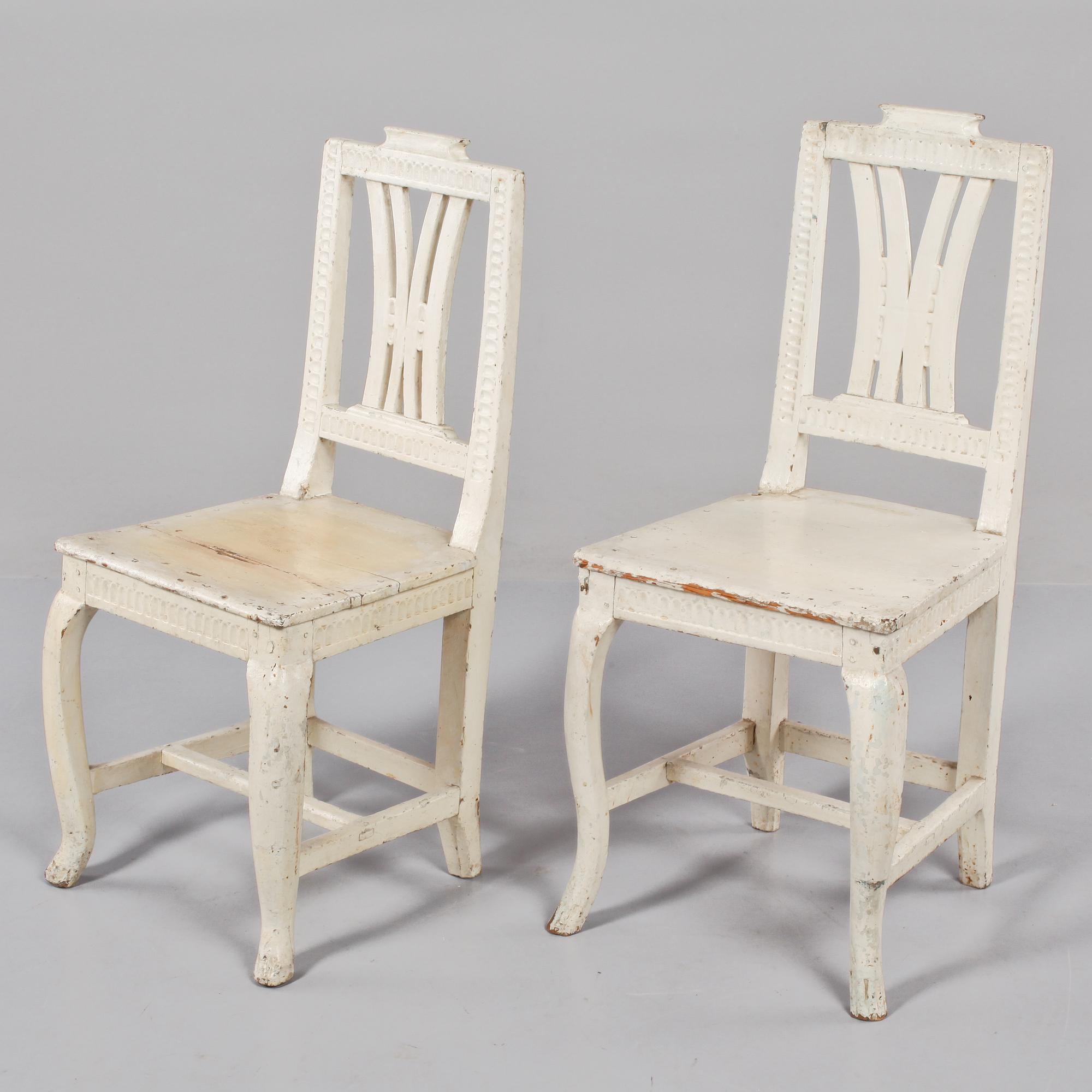 STOLAR, ett par, snarlika, provinsarbeten, tidigt 1800-tal.