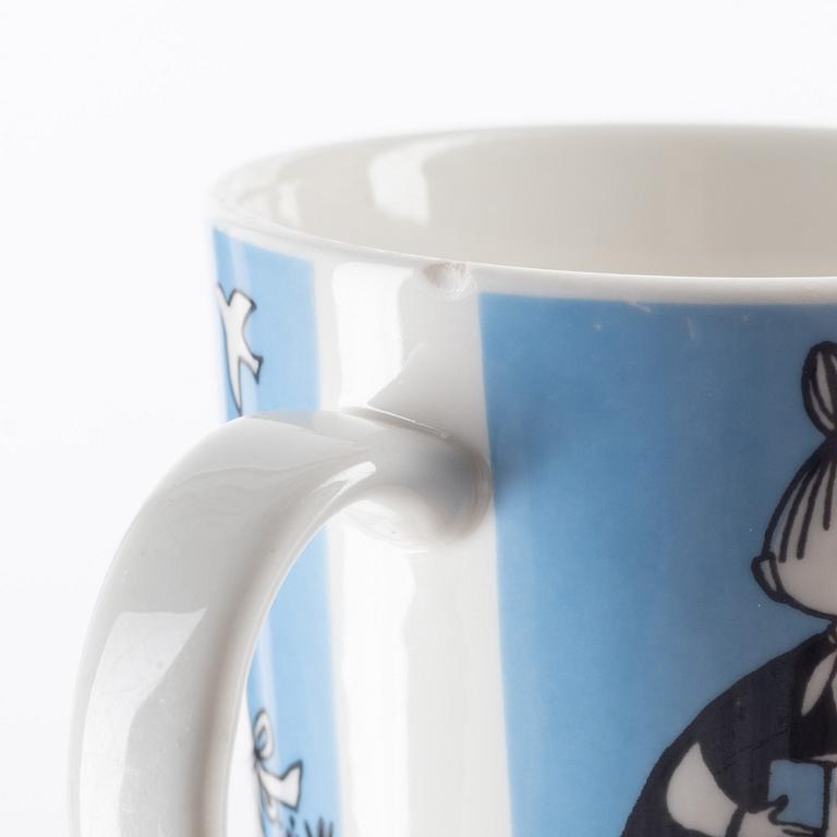 Four porcelain Moomin mugs, Arabia, Finland.