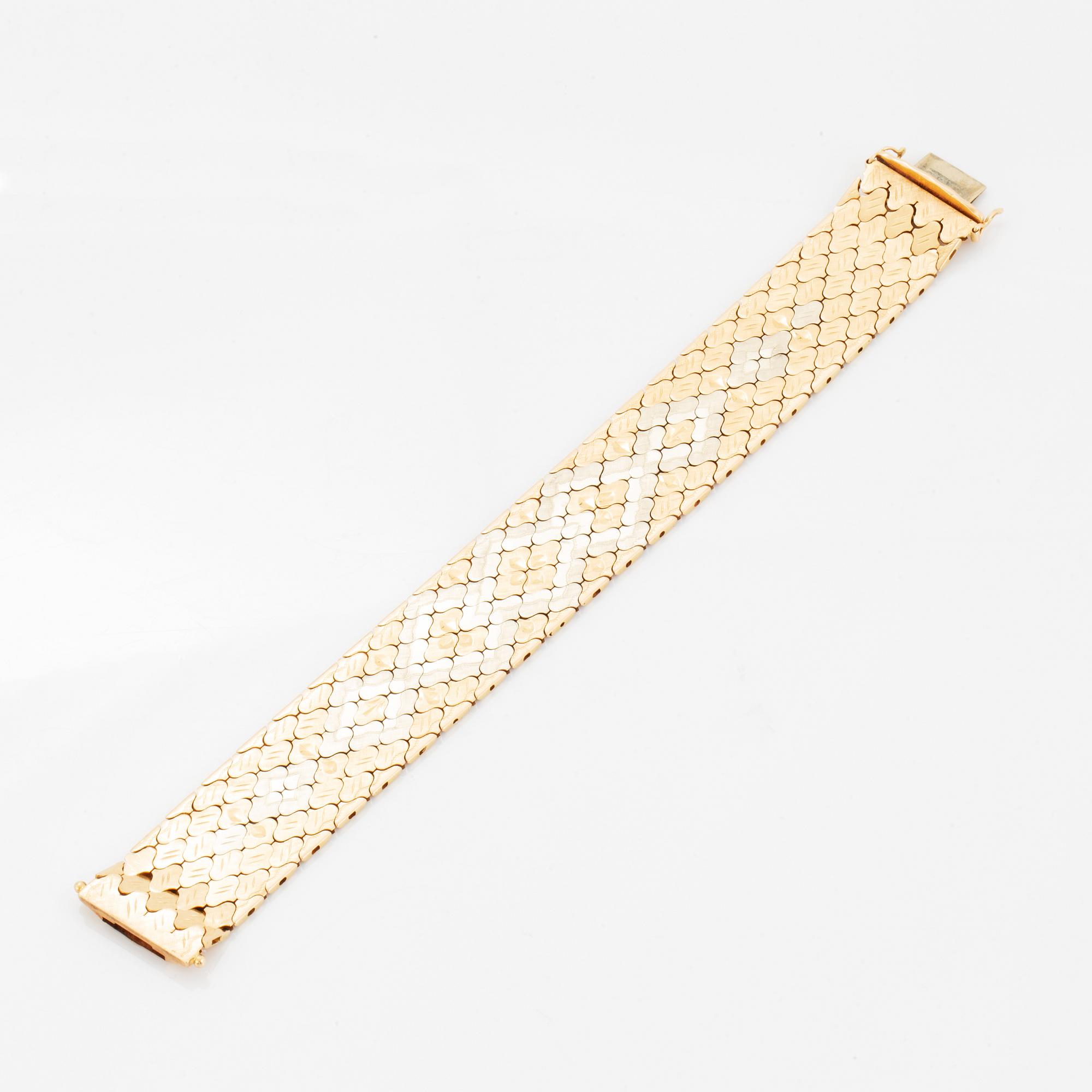 Armband, trefärgat guld, importstämplat.