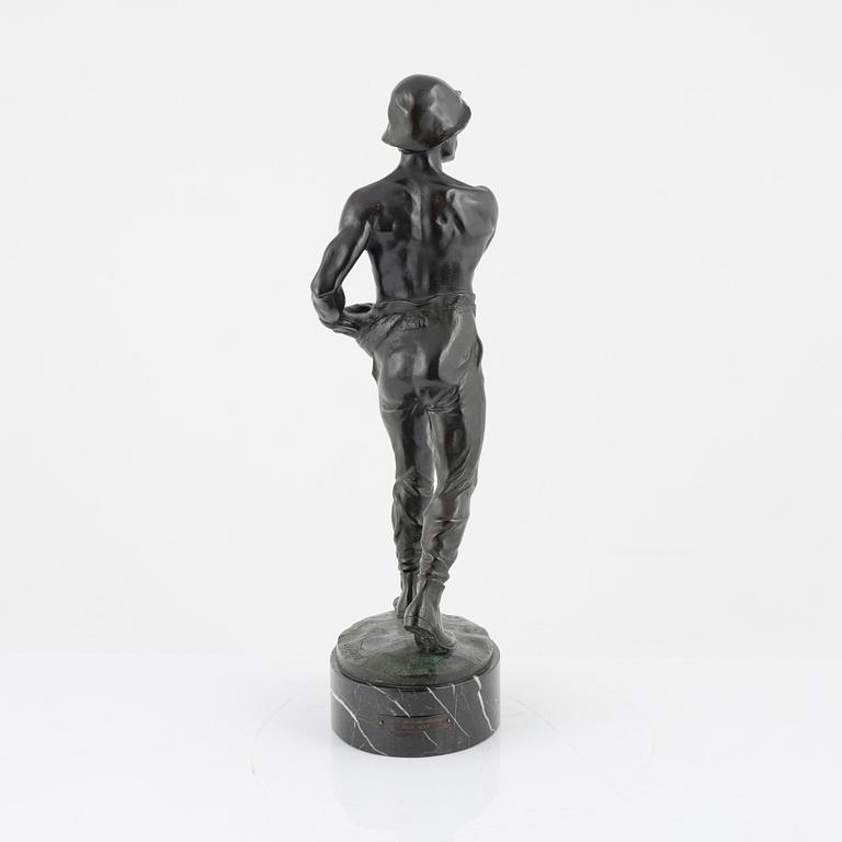 Franz Iffland, skulptur, signerad, brons, total höjd 45 cm.
