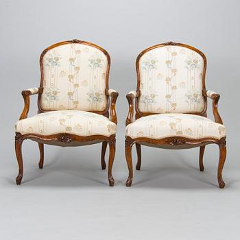 A pair of armchairs, late 19th century.